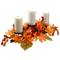 24" Orange Harvest Maple Leaf Candleholder